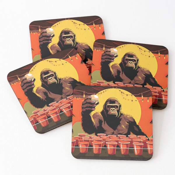 Item preview, Jungle Game Night - Gorilla Mastering Beer Pong designed and sold by artwaves.