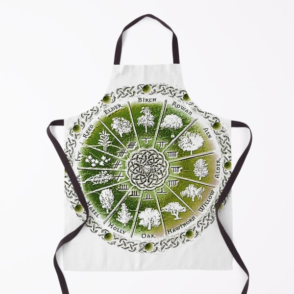 Item preview, Ogham Druid Tree Astrological Celtic Cycle Of Seasons in green designed and sold by Earth Nature Creations.