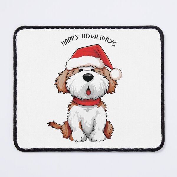 Item preview, Funny Cute Red and White Christmas Dog - 'Happy Howlidays' designed and sold by wotsthis.