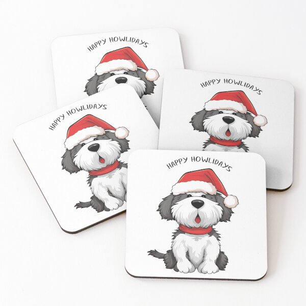 Item preview, Funny Cute Black and White Christmas Dog - Happy Howlidays designed and sold by wotsthis.