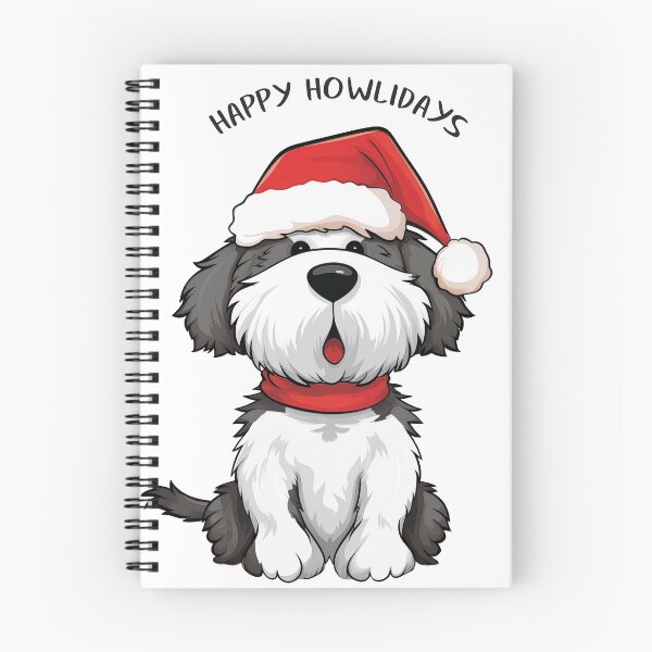 Item preview, Funny Cute Black and White Christmas Dog - Happy Howlidays designed and sold by wotsthis.