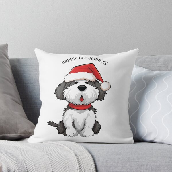 Item preview, Funny Cute Black and White Christmas Dog - Happy Howlidays designed and sold by wotsthis.