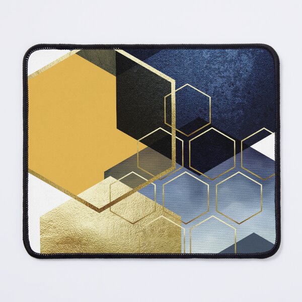 Item preview, Yellow and Blue Hexagon Art 3 designed and sold by UrbanEpiphany.