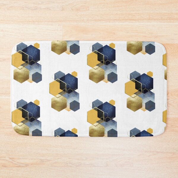 Item preview, Yellow and Blue Hexagon Art 3 designed and sold by UrbanEpiphany.
