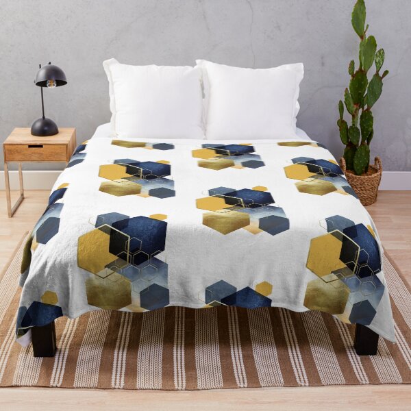 Item preview, Yellow and Blue Hexagon Art 3 designed and sold by UrbanEpiphany.