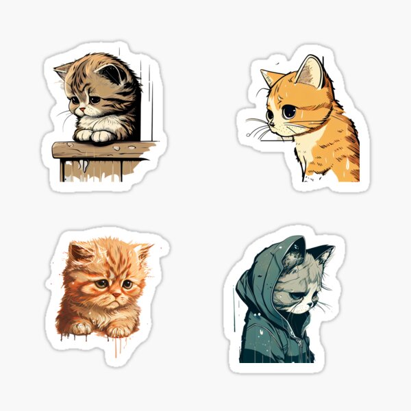 gatitos tristes Stickers for WhatsApp