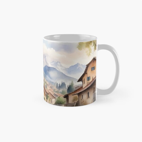 Item preview, Rustic countryside village with mountains backgroud view. designed and sold by Jayjaynaenae.