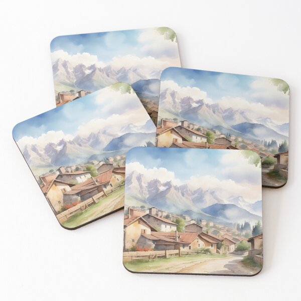 Item preview, Rustic countryside village with mountains backgroud view. designed and sold by Jayjaynaenae.