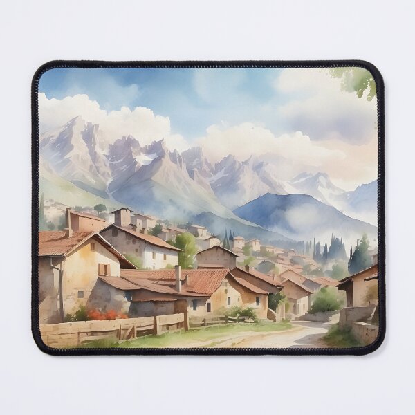 Item preview, Rustic countryside village with mountains backgroud view. designed and sold by Jayjaynaenae.
