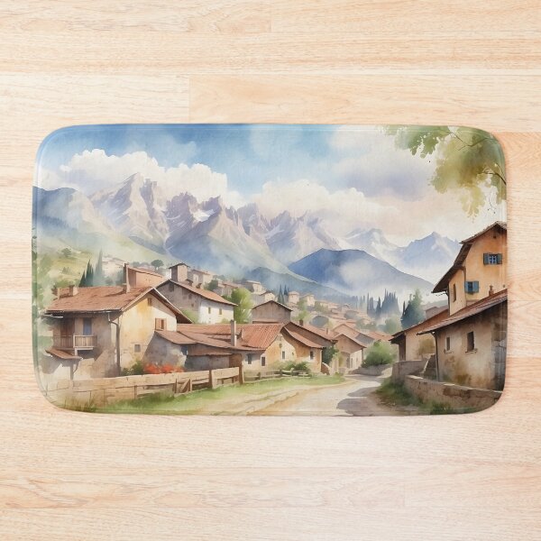 Item preview, Rustic countryside village with mountains backgroud view. designed and sold by Jayjaynaenae.