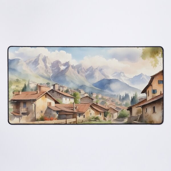 Item preview, Rustic countryside village with mountains backgroud view. designed and sold by Jayjaynaenae.