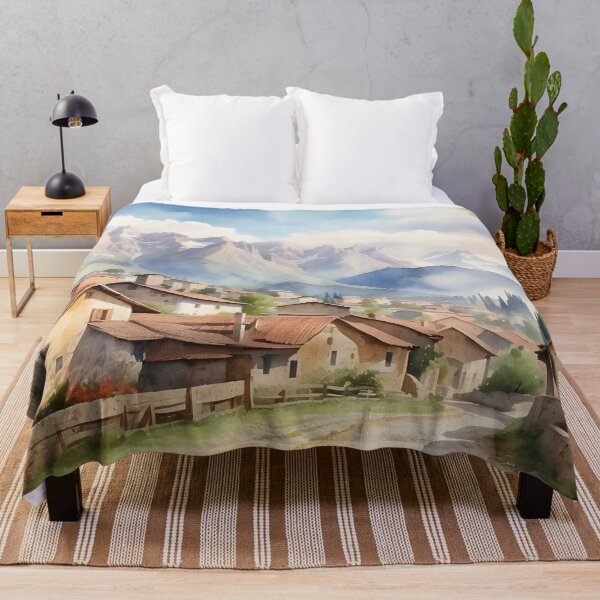 Item preview, Rustic countryside village with mountains backgroud view. designed and sold by Jayjaynaenae.
