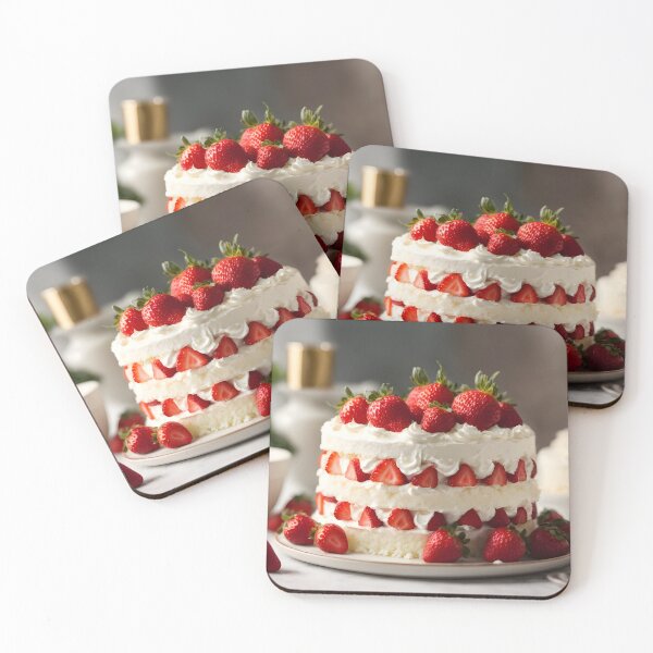 Item preview, Cream cake with strawberries decorated on table. designed and sold by Jayjaynaenae.