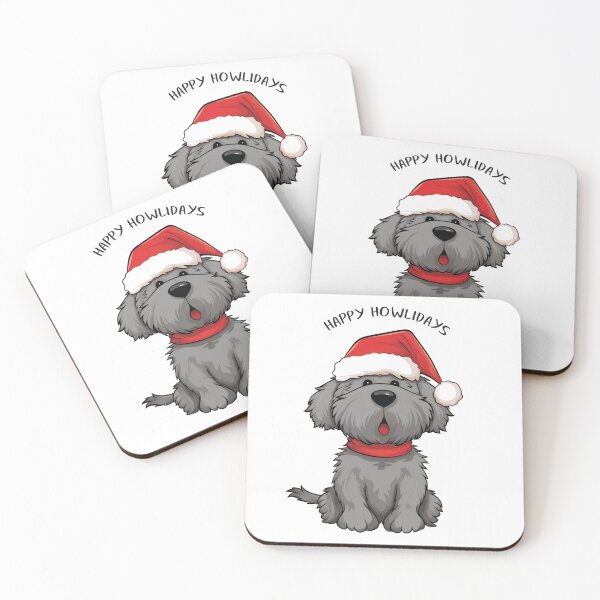 Item preview, Funny Cute Gray Christmas Dog - 'Happy Howlidays' designed and sold by wotsthis.