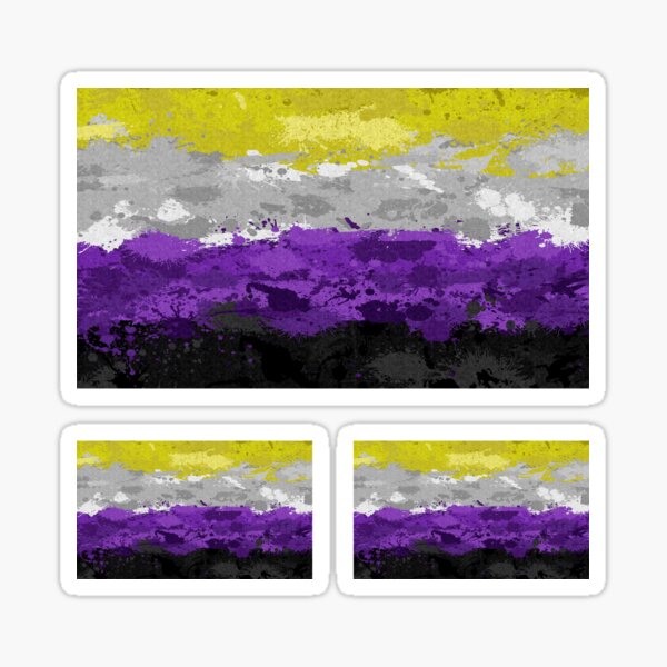 Abstract Paint Splatter Non-Binary Pride Flag Pattern Sticker