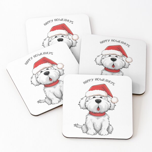 Item preview, Funny Cute White Christmas Dog - 'Happy Howlidays' designed and sold by wotsthis.