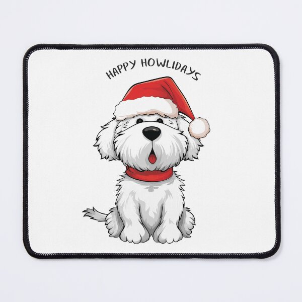 Item preview, Funny Cute White Christmas Dog - 'Happy Howlidays' designed and sold by wotsthis.
