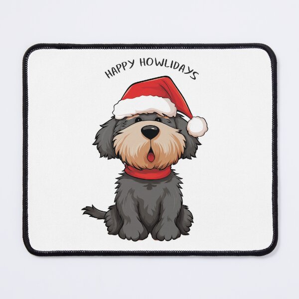 Item preview, Funny Cute Black and Red Christmas Dog - 'Happy Howlidays' designed and sold by wotsthis.