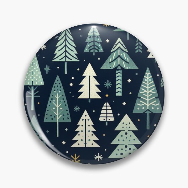 Item preview, Modern Geometric Christmas Tree mid Century Green Black Navy Gold pattern designed and sold by CoffeeIsATrip.