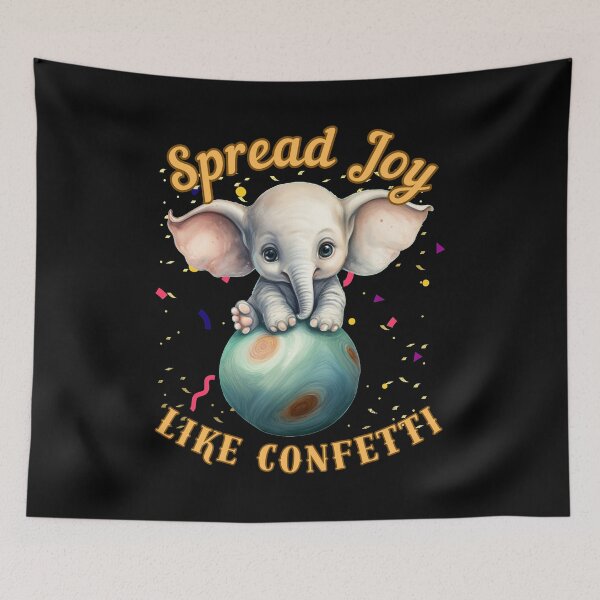Item preview, Spread Joy Like Confetti. watercolor elephant designed and sold by ElephantVibes.
