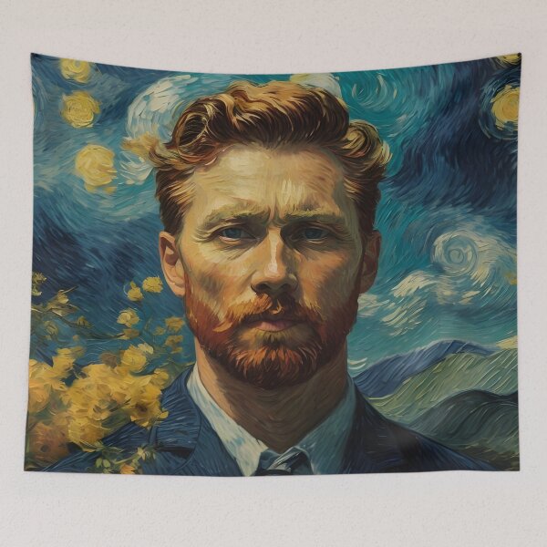 Item preview, Man with sky background with van Gogh graphic style,3d designed and sold by Jayjaynaenae.