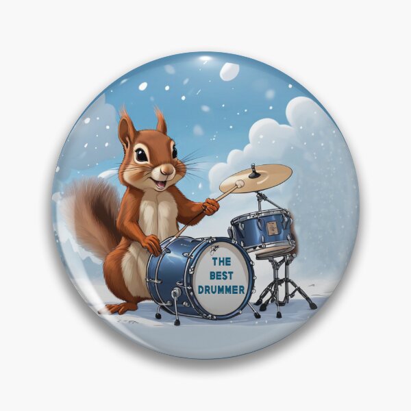 Item preview, Squirrel plays drums in the snow designed and sold by Artbellachi.