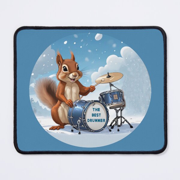 Item preview, Squirrel plays drums in the snow designed and sold by Artbellachi.