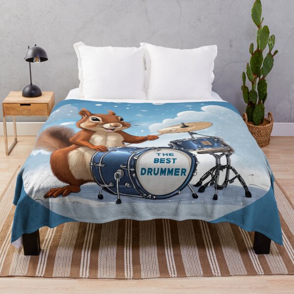 Item preview, Squirrel plays drums in the snow designed and sold by Artbellachi.