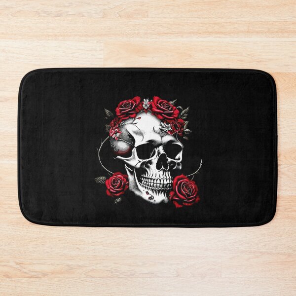 Item preview, Metalhead Skull and Red Roses designed and sold by PugD.