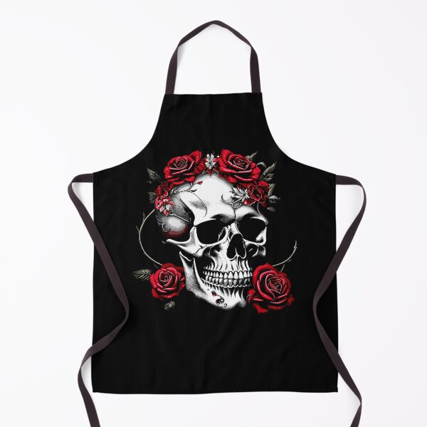 Item preview, Metalhead Skull and Red Roses designed and sold by PugD.