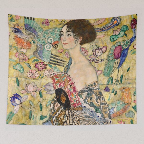 Item preview, Revel in Gustav Klimt's Masterpiece: Lady with Fan - Iconic Painting designed and sold by Under-TheTable.