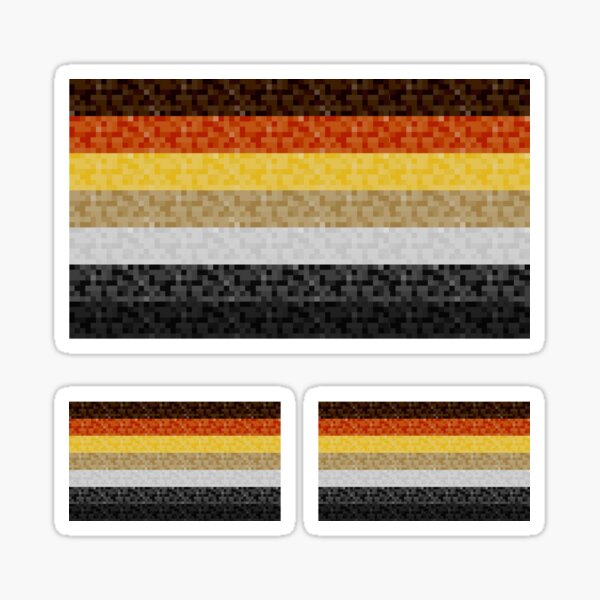 Gay Bear Pride Pixel Flag Repeating Background Sticker