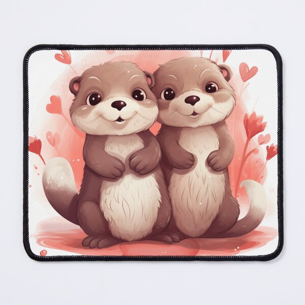 Item preview, Valentine Otters Cute Couple designed and sold by TeeDesignNanny.