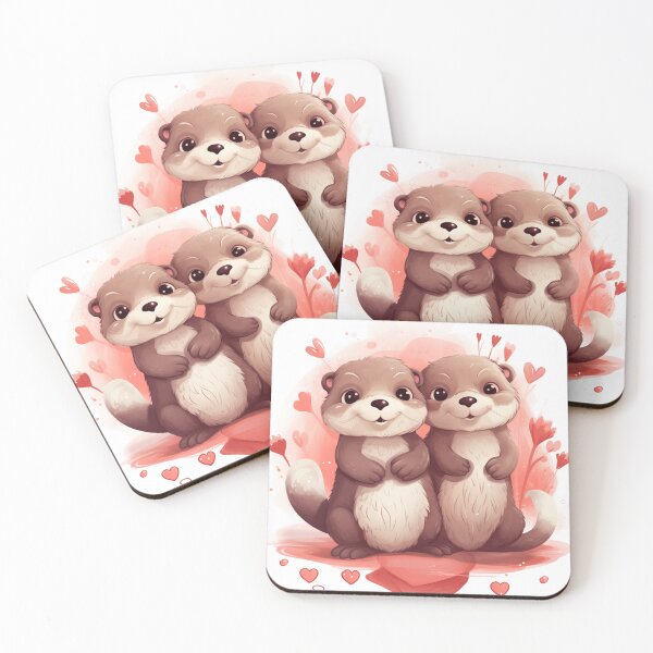 Item preview, Valentine Otters Cute Couple designed and sold by TeeDesignNanny.