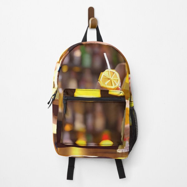 Item preview, doll looking blonde girl wearing golden mini dress drinking mocktail in a pub designed and sold by thebitsinc.