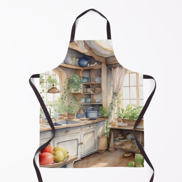 Item preview, Vintage kitchen with porcelain dishware on shelf decoration in cottage style designed and sold by Jayjaynaenae.