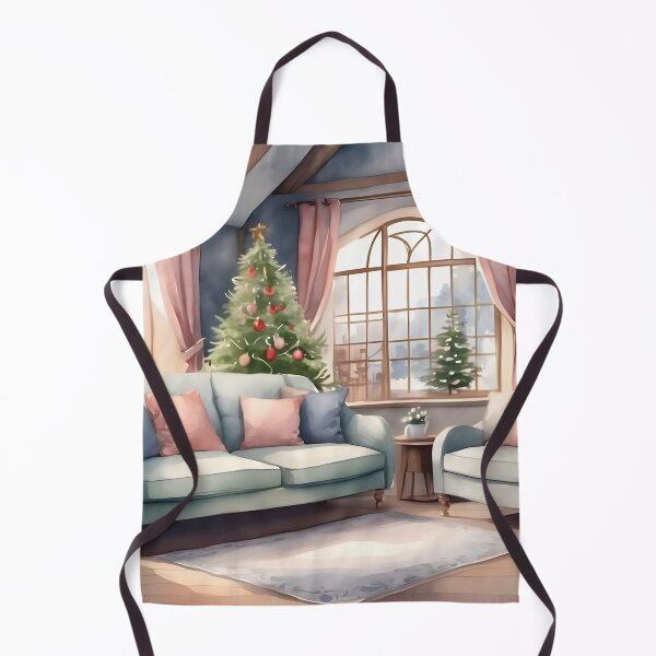 Aperçu de l'œuvre Salon romantique avec décoration d'arbre de Noël dans le style cottage anglais créée et vendue par Jayjaynaenae.