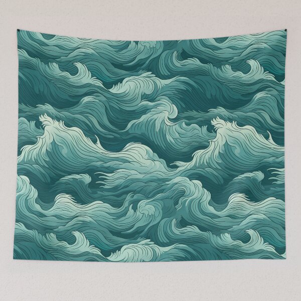 Item preview, Ocean Waves Claymation Inspired Art #3 designed and sold by CareToCanvas.