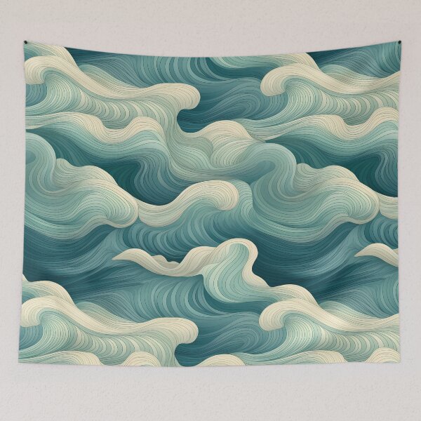 Item preview, Ocean Waves Claymation Inspired Art #4 designed and sold by CareToCanvas.