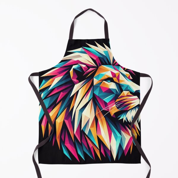 Item preview, Regal Geometry: Vibrant Geometric Lion Art designed and sold by FIYARO.