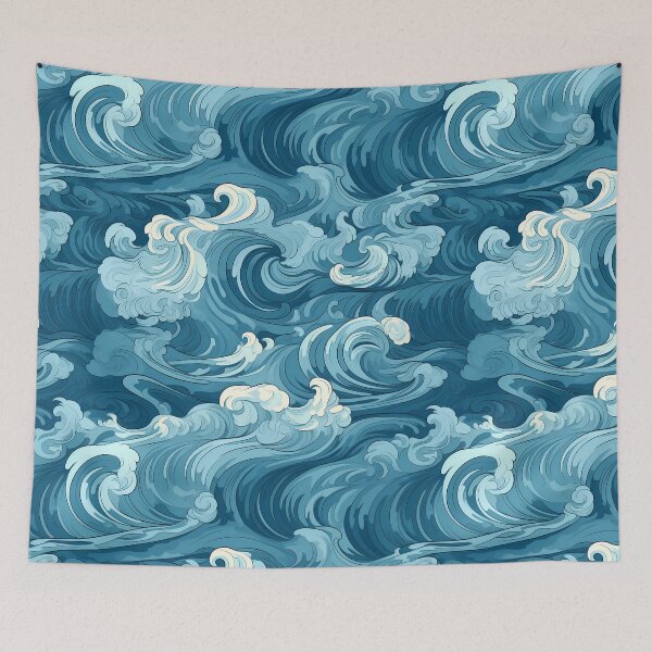 Item preview, Ocean Waves Claymation Inspired Art #6 designed and sold by CareToCanvas.
