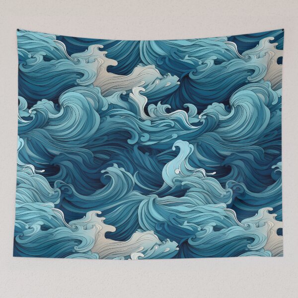 Item preview, Ocean Waves Claymation Inspired Art #9 designed and sold by CareToCanvas.