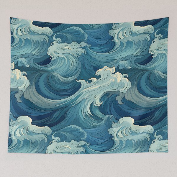 Item preview, Ocean Waves Claymation Inspired Art #11 designed and sold by CareToCanvas.