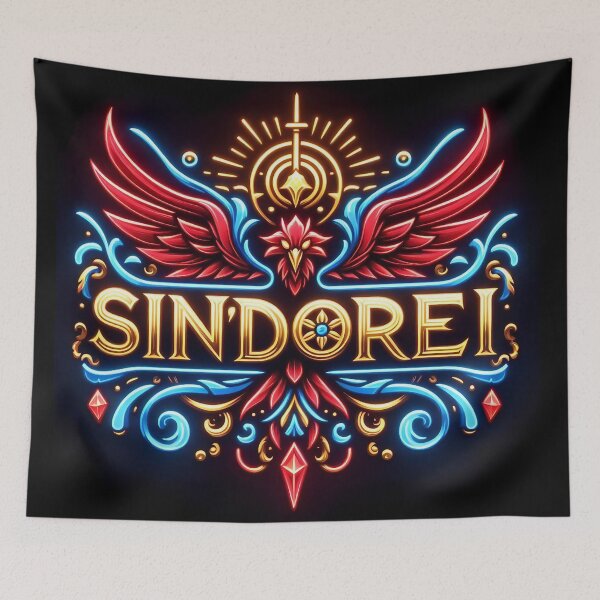 Item preview, Blood Elf / Sin'dorei World of Warcraft Inspired Neon Crest designed and sold by CandyCrab.