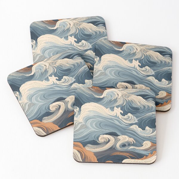 Artikelvorschau, Ocean Waves Claymation Inspired Art #14 entworfen und verkauft von CareToCanvas.