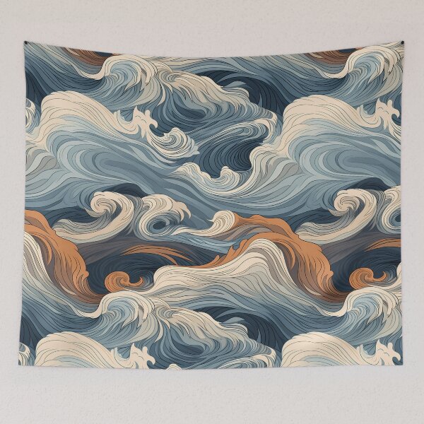 Item preview, Ocean Waves Claymation Inspired Art #14 designed and sold by CareToCanvas.