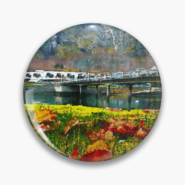 Item preview, Autumn leaves by the fjord watercolor designed and sold by ESEM.
