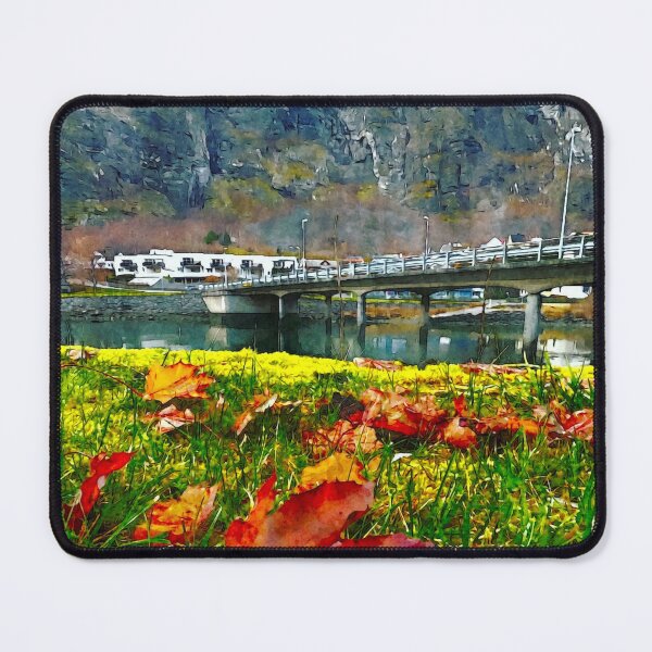 Item preview, Autumn leaves by the fjord watercolor designed and sold by ESEM.