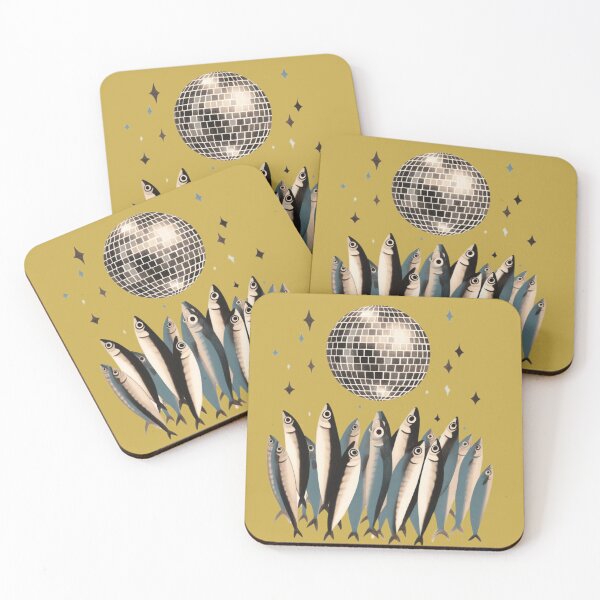 Item preview, Sardines Disco Party - Underwater Dance Vibes - Funky Marine Life Gift designed and sold by CORINNE W.