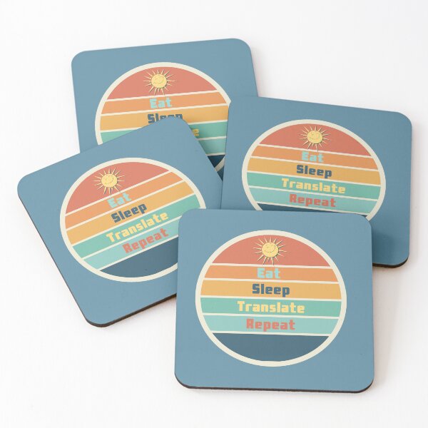 Item preview, Eat Sleep Translate Repeat Groovy Sun designed and sold by Neeshki.